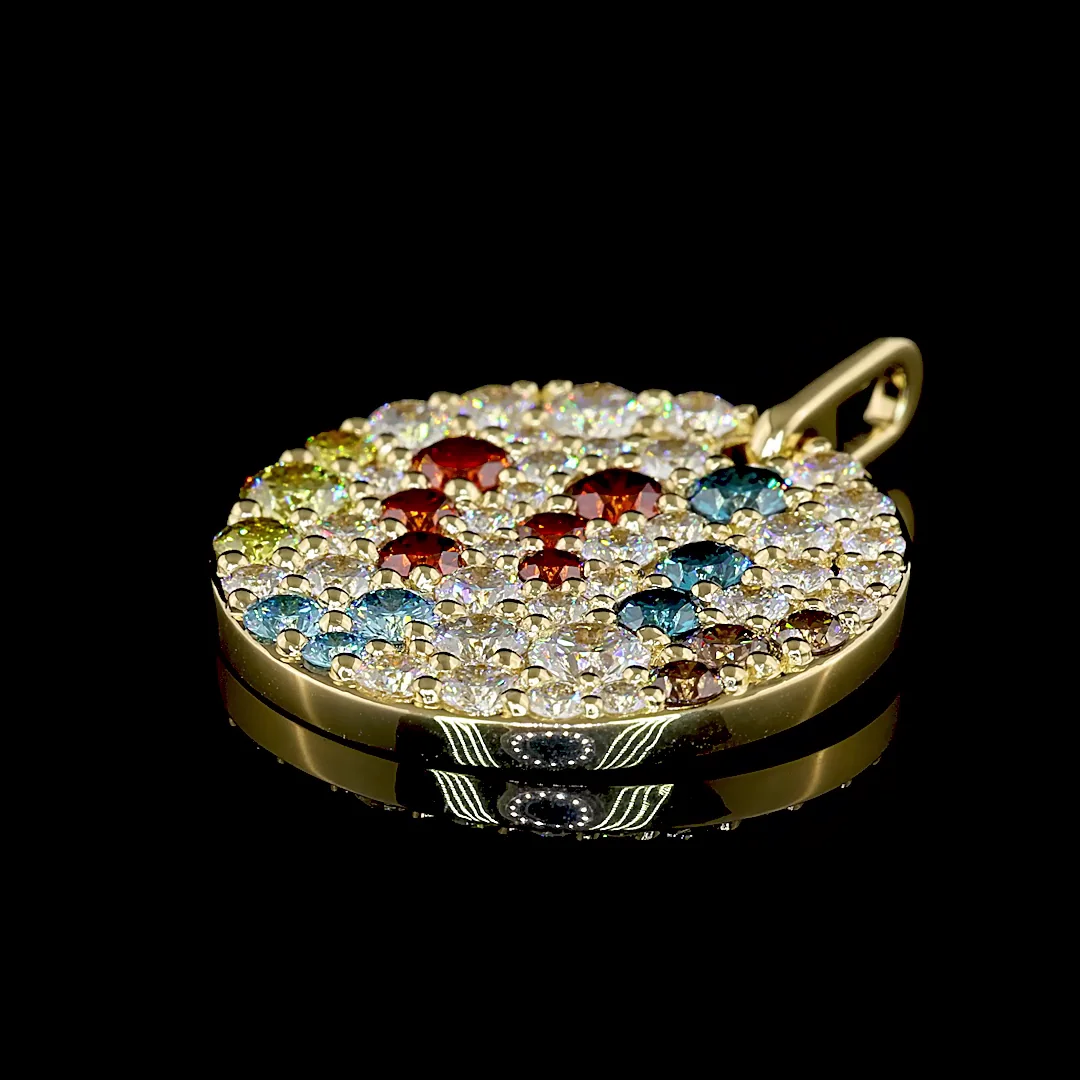 5.02 Cts 14k Yellow Gold Round Shape Pendant Pendant - Image 2