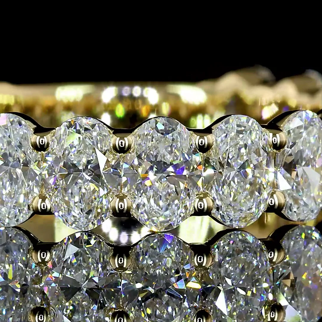 2.35 Cts 14k Yellow Gold Oval Shape 3/4 Band Eternity Band - Image 3