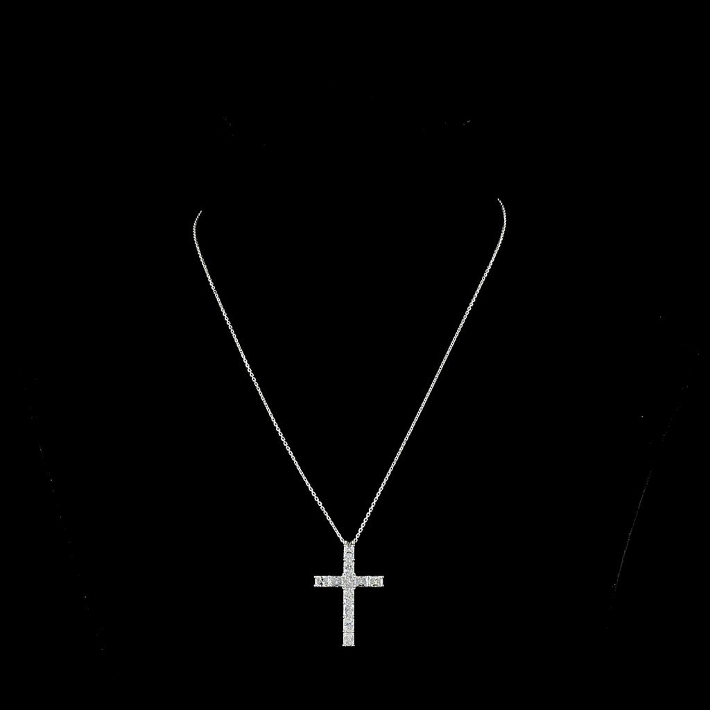 2.35 Cts 14k White Gold Radiant Shape Symbol Pendant - Video