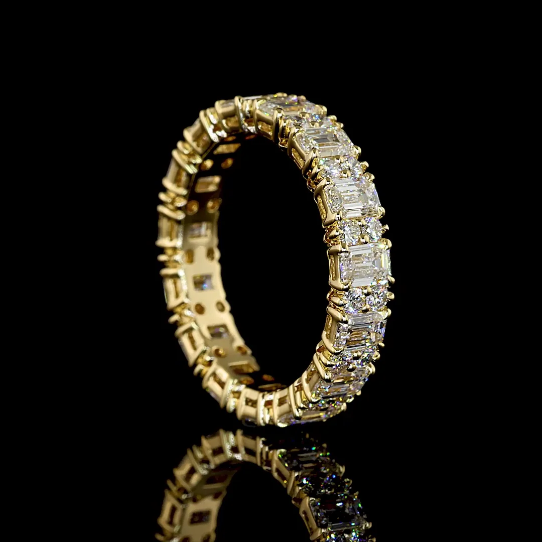 2.57 Cts 14k Yellow Gold Mix Shape Eternity Band Eternity Band - Image 2