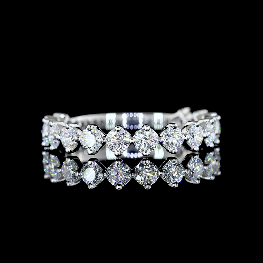 1.2 Cts Platinum Round Shape 3/4 Band Eternity Band - Video