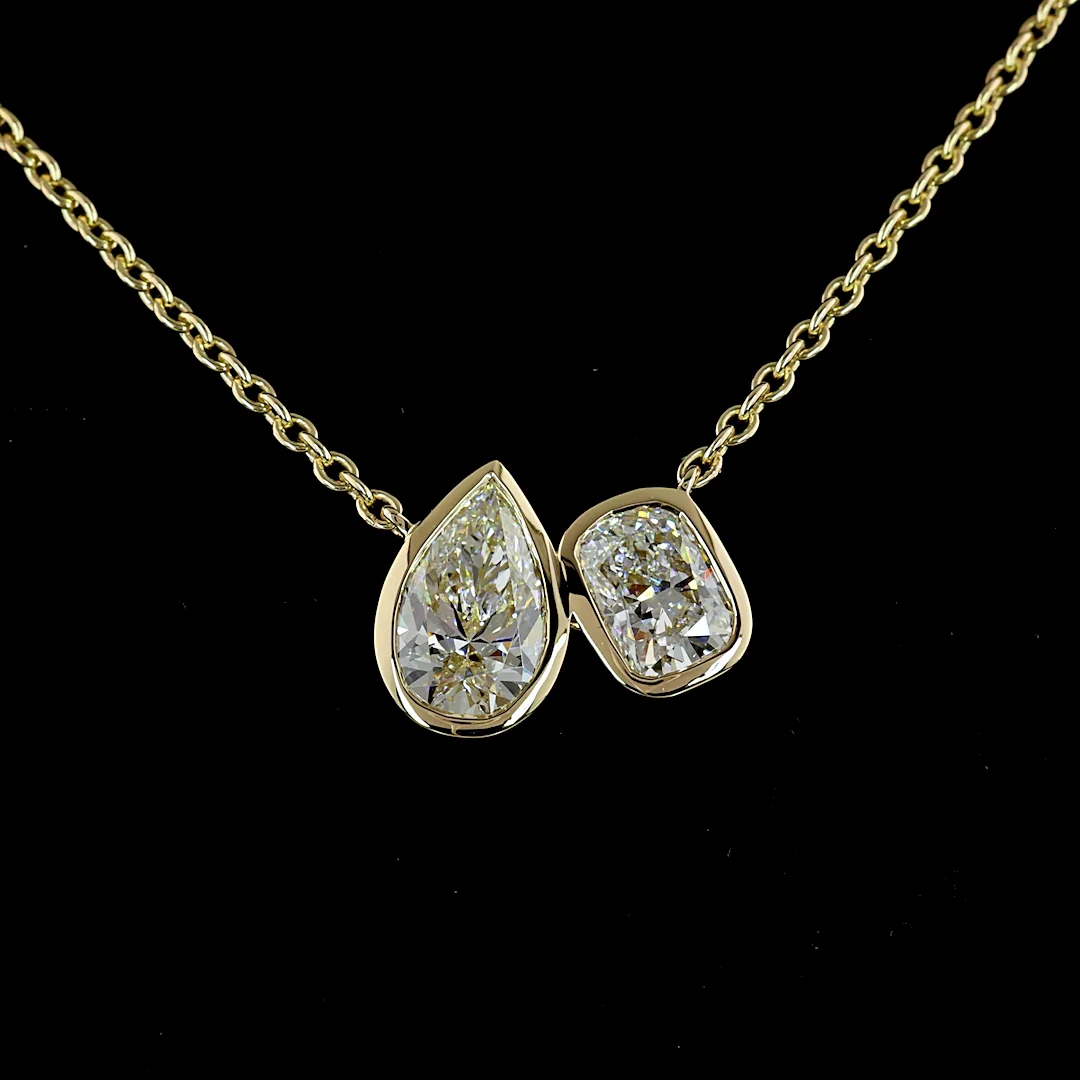 2.51 Cts 14k Yellow Gold Mix Shape Pendant Pendant - Image 3