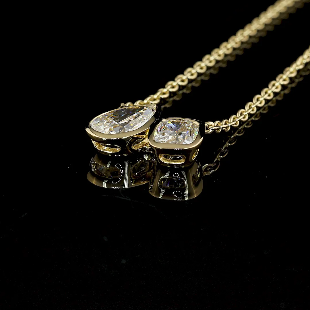 2.51 Cts 14k Yellow Gold Mix Shape Pendant Pendant - Image 4