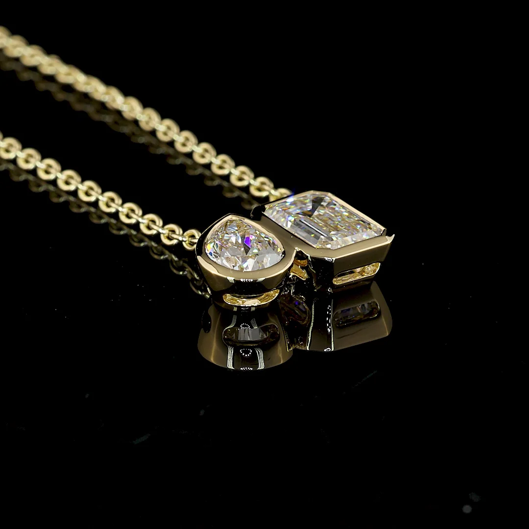 3.08 Cts 14k Yellow Gold Mix Shape Pendant Pendant - Image 2