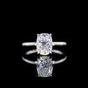 2.16 Cts 14k White Gold Cushion Brilliant Shape Hidden Halo Ring - Image 3