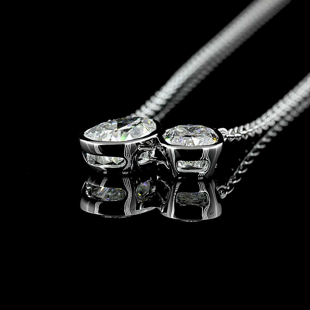 2.5 Cts 14k White Gold Mix Shape Pendant Pendant - Image 4