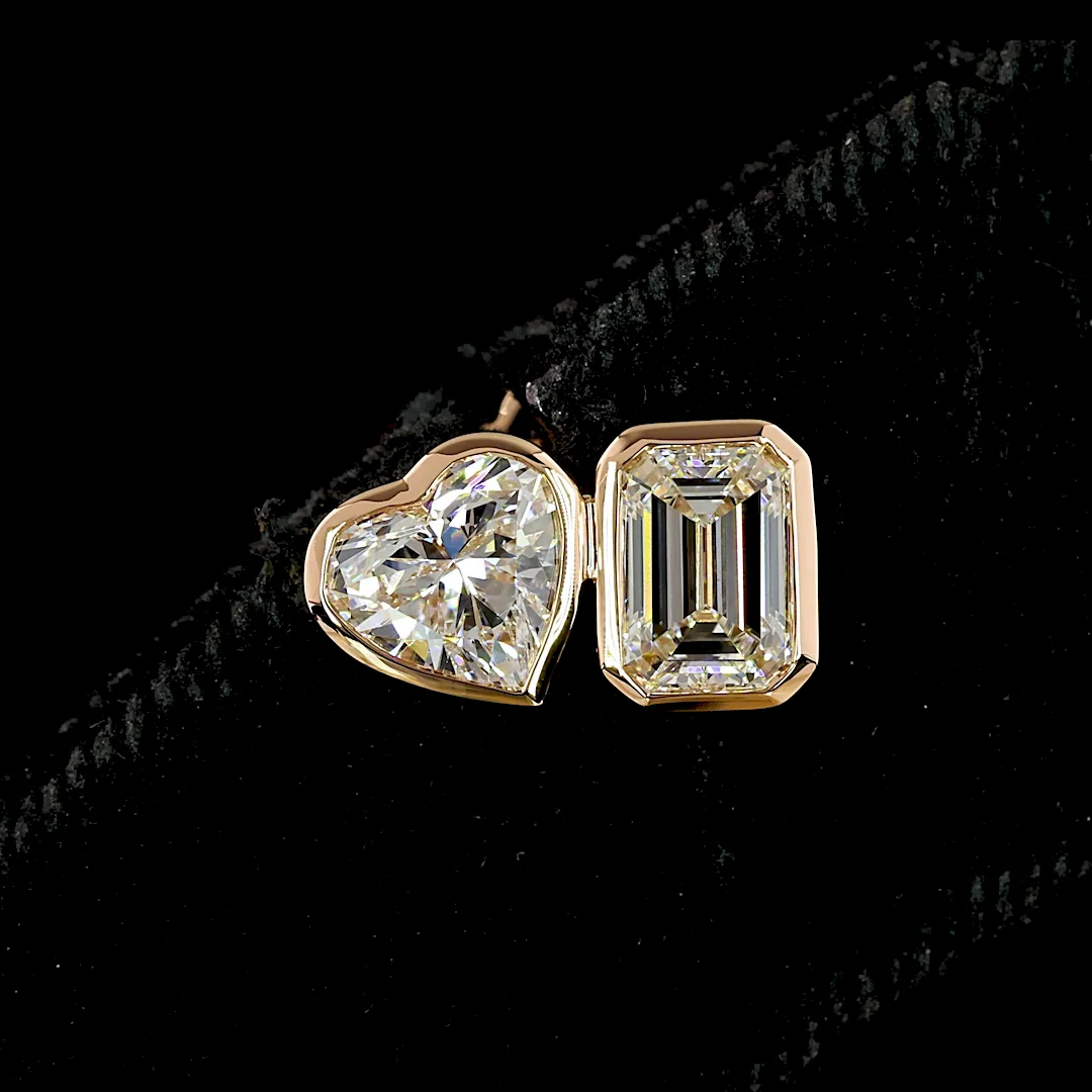 1.84 Cts 14k Rose Gold Mix Shape Studs Earring - Image 4