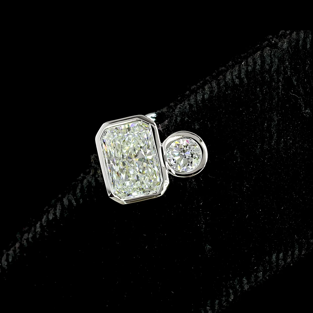 1.45 Cts 14k White Gold Round Shape Studs Earring - Image 4