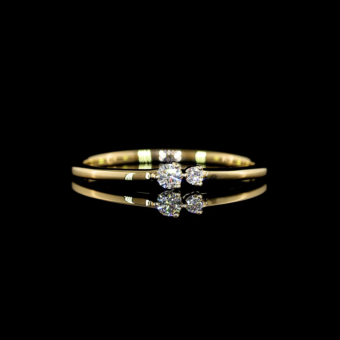 0.07 Cts 14k Yellow Gold Round Shape Solitaire Ring - Video
