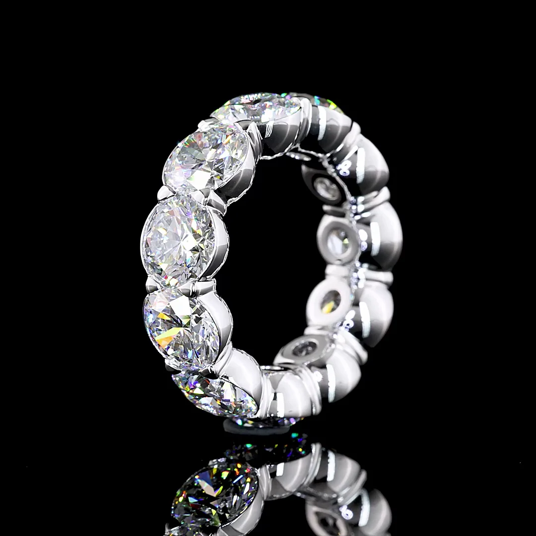 11.29 Cts 14k White Gold Round Shape Eternity Band Eternity Band - Image 4