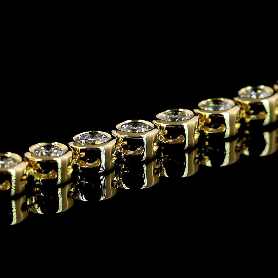 6.63 Cts 14k Yellow Gold Round Shape Tennis Necklace - Image 4