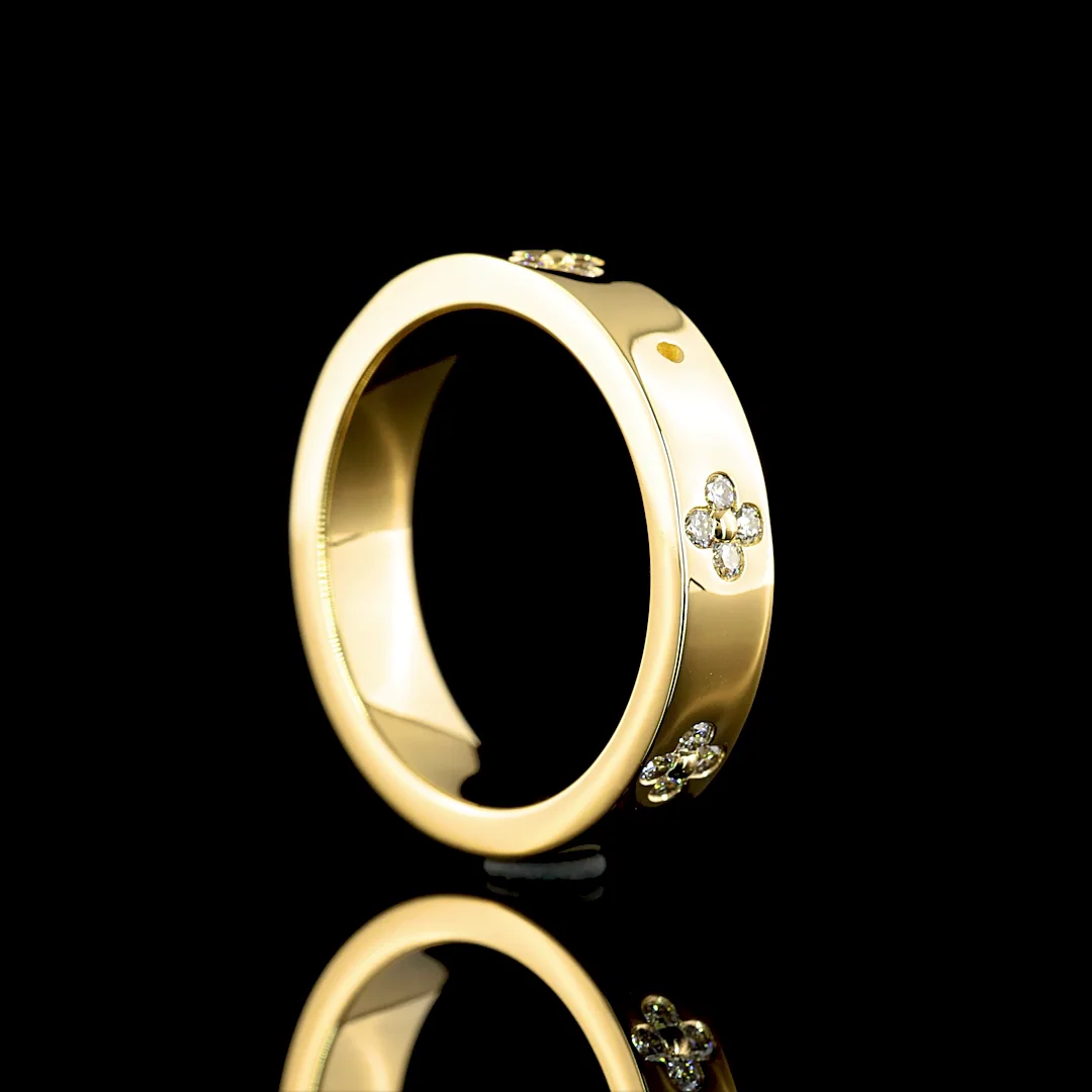 0.19 Cts 18k Yellow Gold Round Shape Eternity Band Eternity Band - Image 2