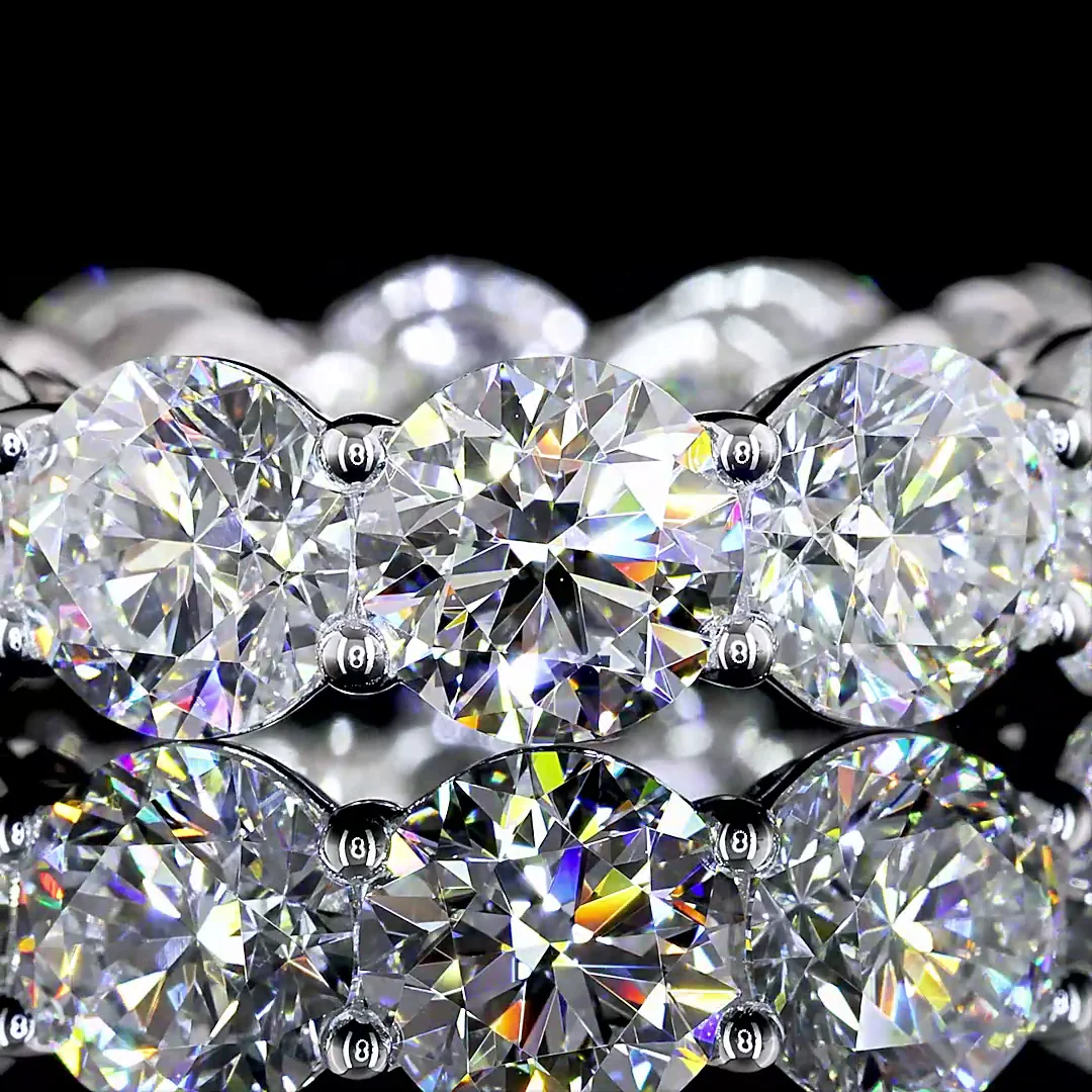 8.5 Cts 14k White Gold Round Shape Eternity Band Eternity Band - Image 3