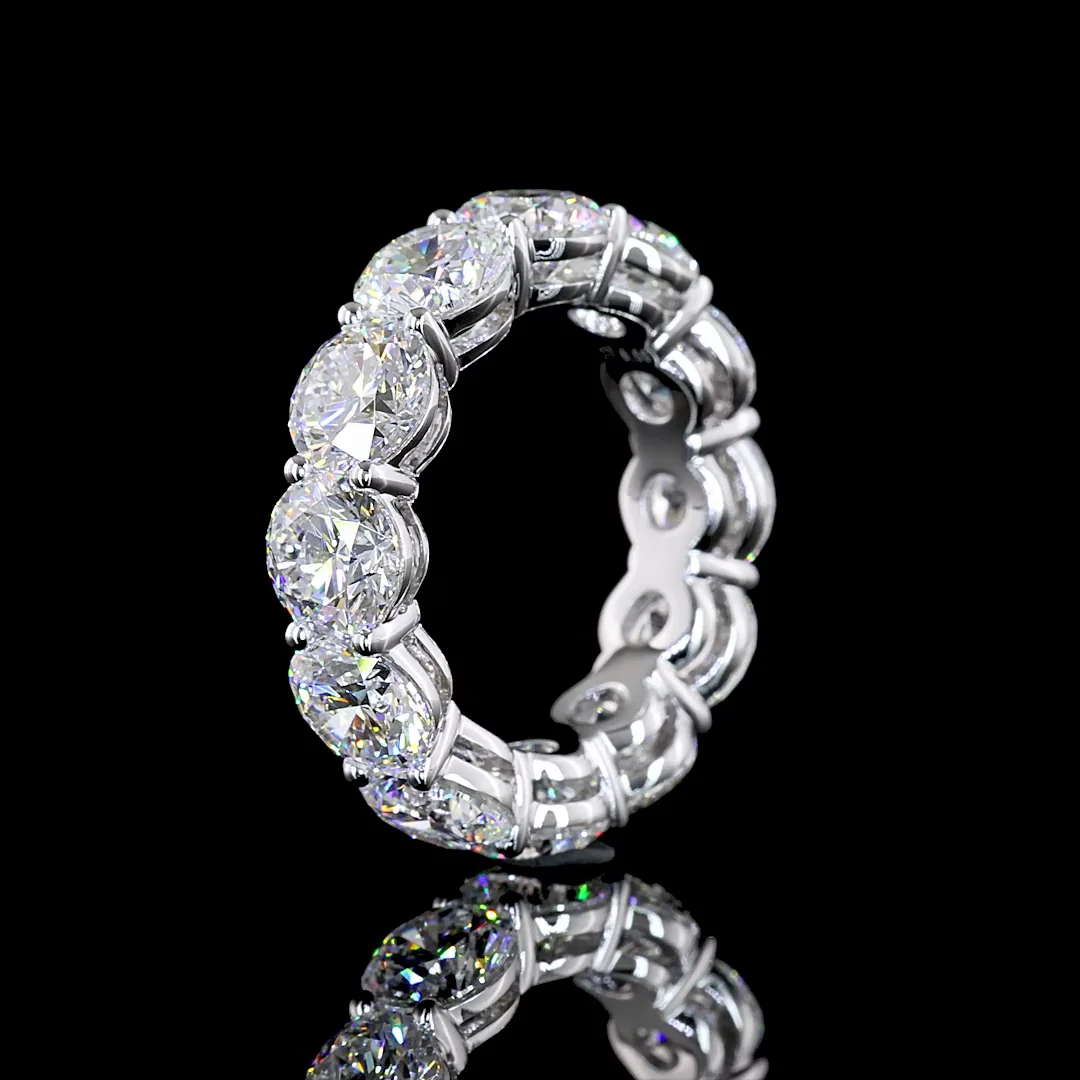 8.5 Cts 14k White Gold Round Shape Eternity Band Eternity Band - Image 4