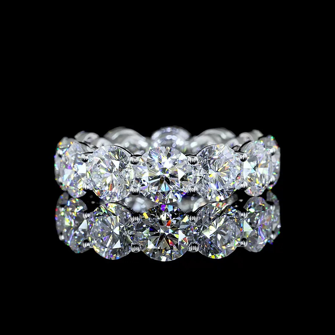 8.5 Cts 14k White Gold Round Shape Eternity Band Eternity Band - Video