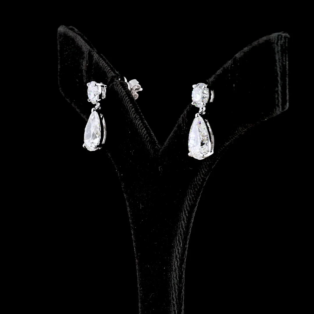 5.01 Cts 14k White Gold Round Shape Hanging Earring - Image 4