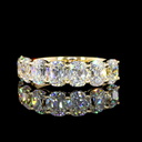 2.16 Cts 14k Yellow Gold Antique Cushion Shape 7 Stones Eternity Band - Video