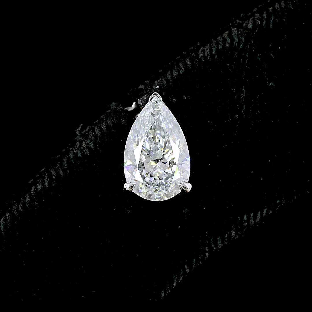2.45 Cts 14k White Gold Pear Shape Studs Earring - Image 3