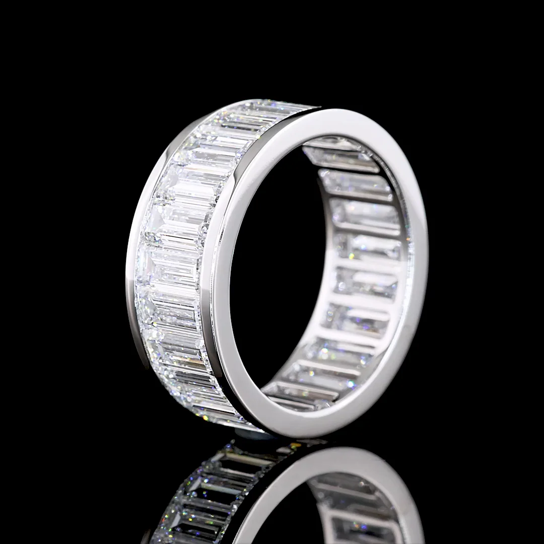 6.09 Cts 14k White Gold Baguette Shape Eternity Band Eternity Band - Image 4