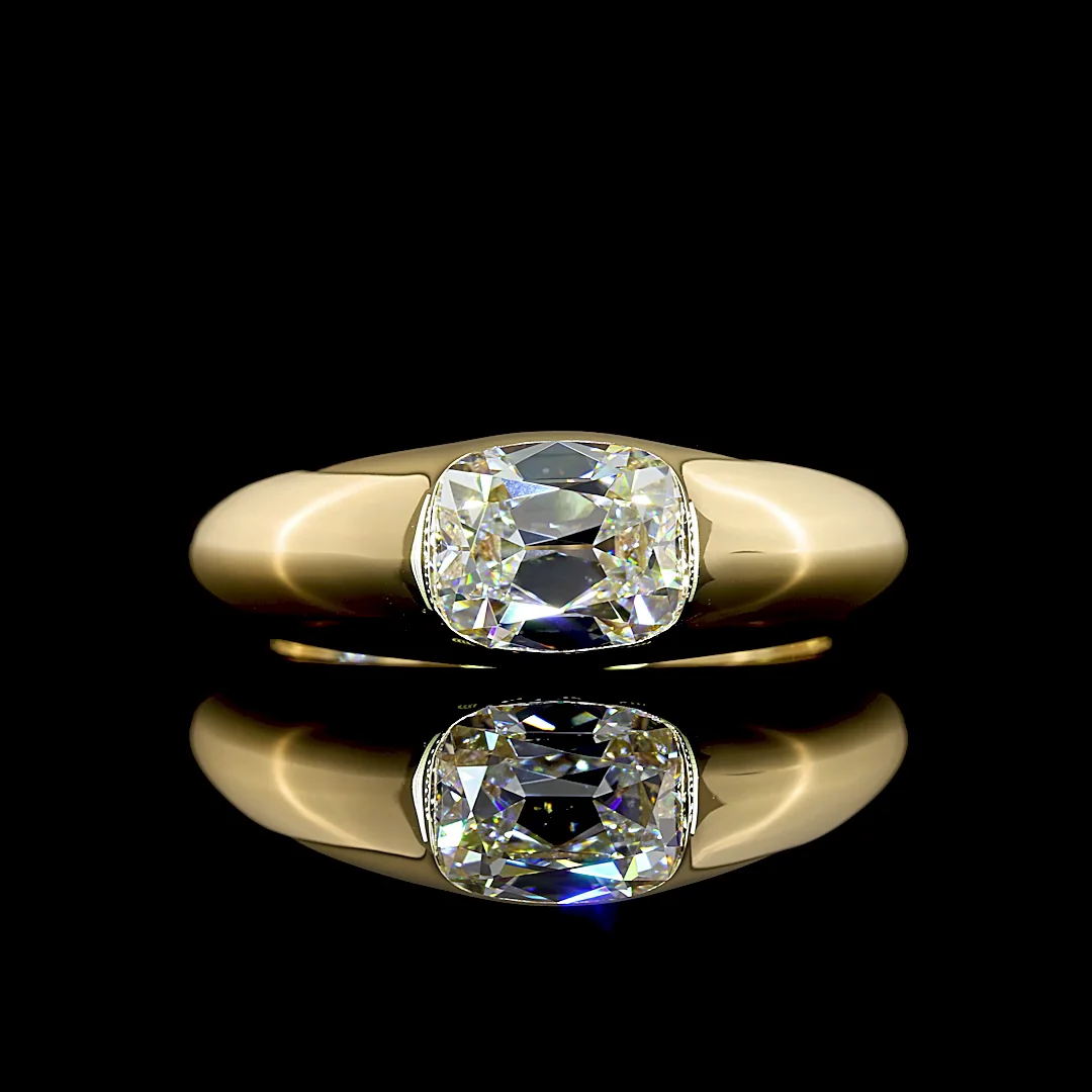 1.31 Cts 14k Yellow Gold Antique Cushion Shape Solitaire Ring - Video