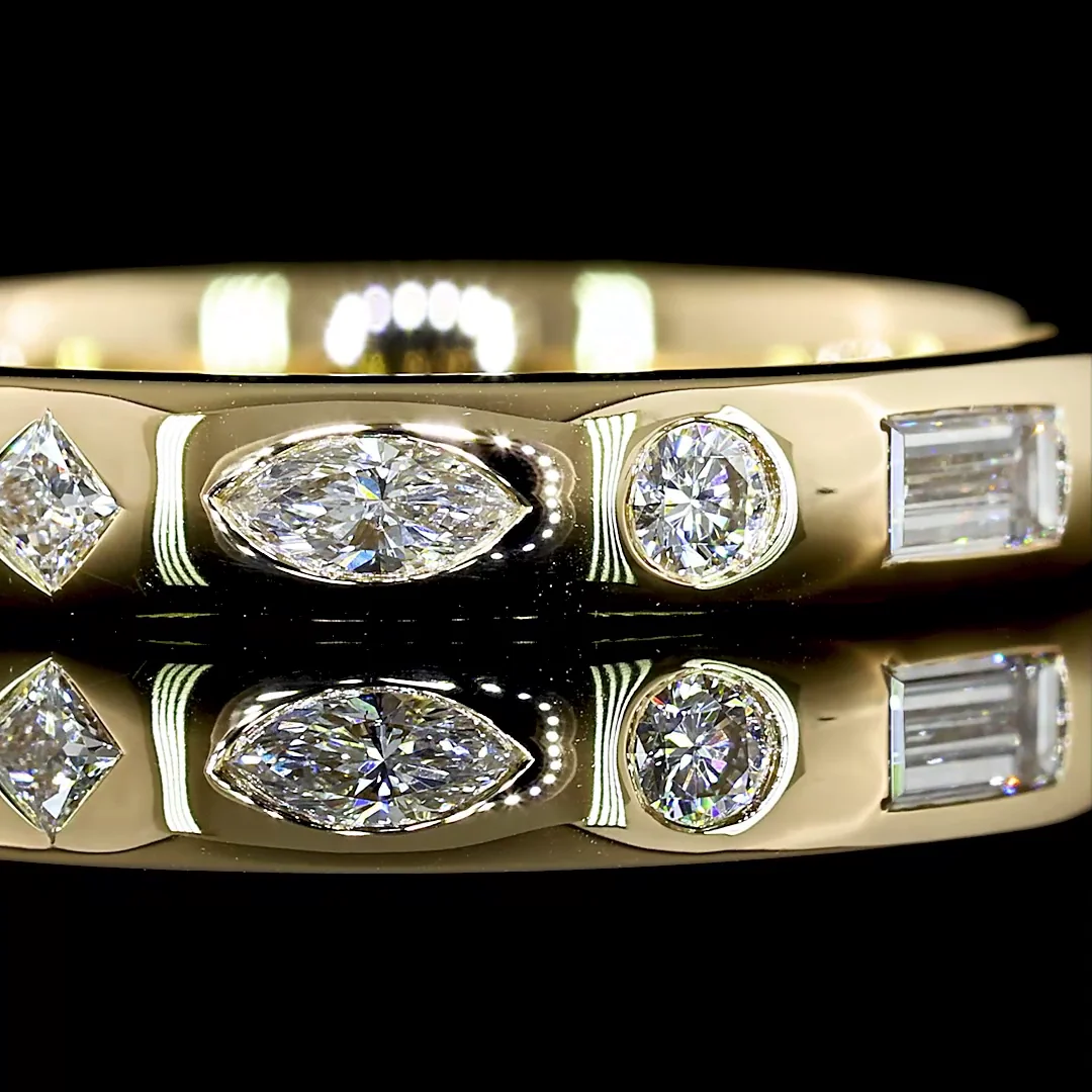 0.75 Cts 14k Yellow Gold Mix Shape Eternity Band Eternity Band - Image 3