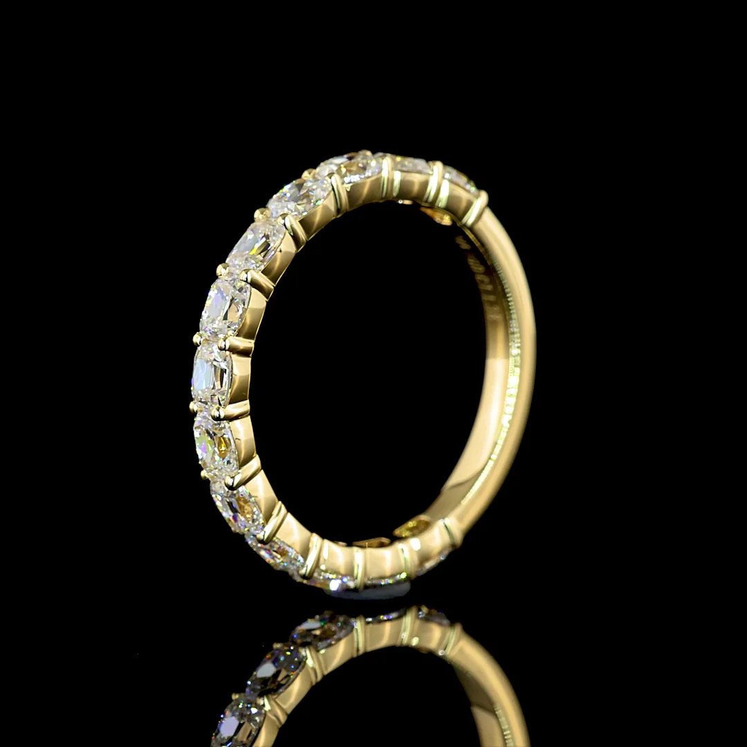 1.38 Cts 14k Yellow Gold Antique Cushion Shape 3/4 Band Eternity Band - Image 4