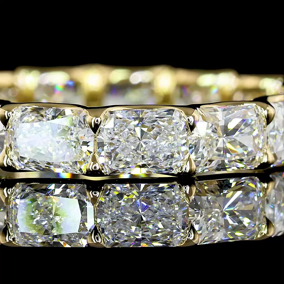 3.28 Cts 14k Yellow Gold Radiant Shape Eternity Band Eternity Band - Image 3