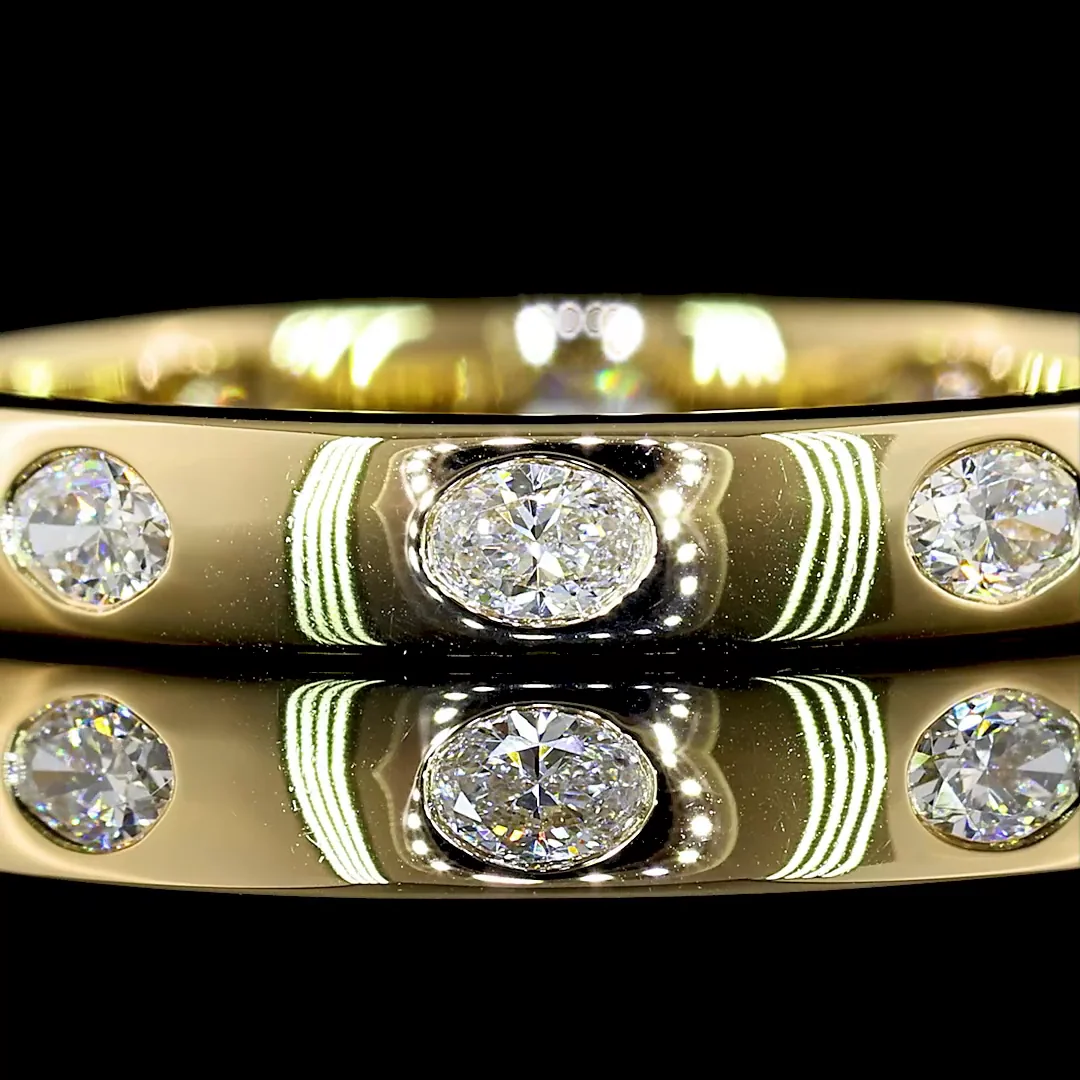0.55 Cts 14k Yellow Gold Oval Shape Eternity Band Eternity Band - Image 3
