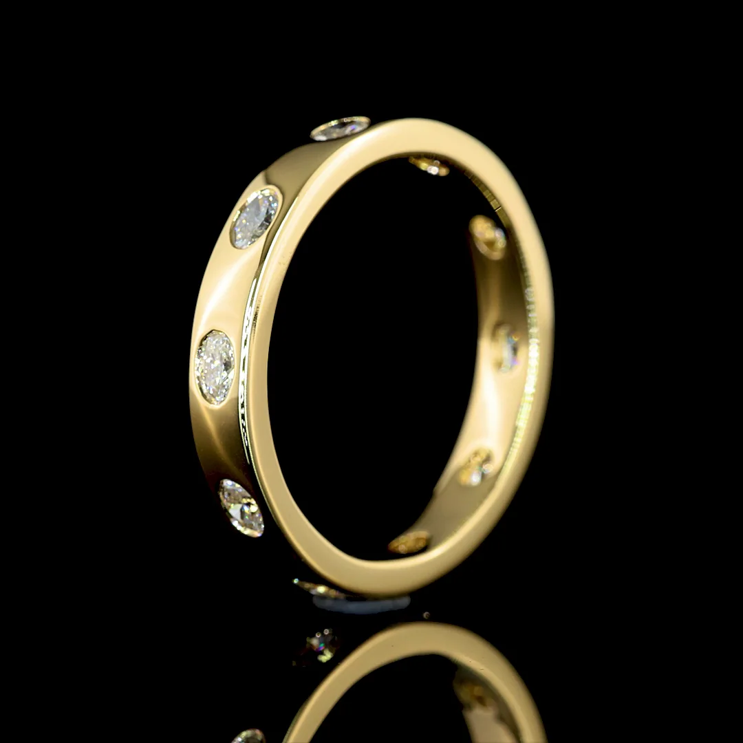 0.55 Cts 14k Yellow Gold Oval Shape Eternity Band Eternity Band - Image 4