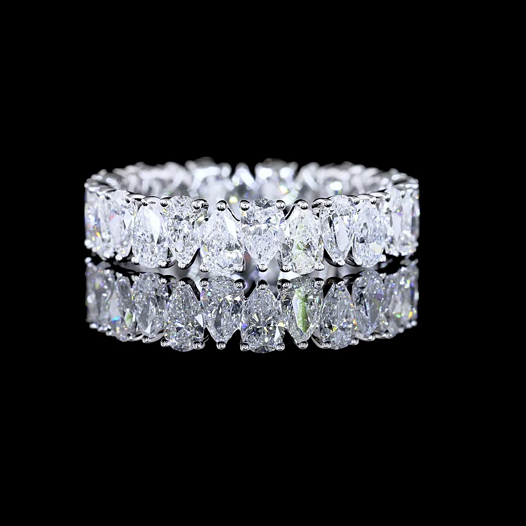 2.62 Cts 14k White Gold Pear Shape Eternity Band Eternity Band - Video