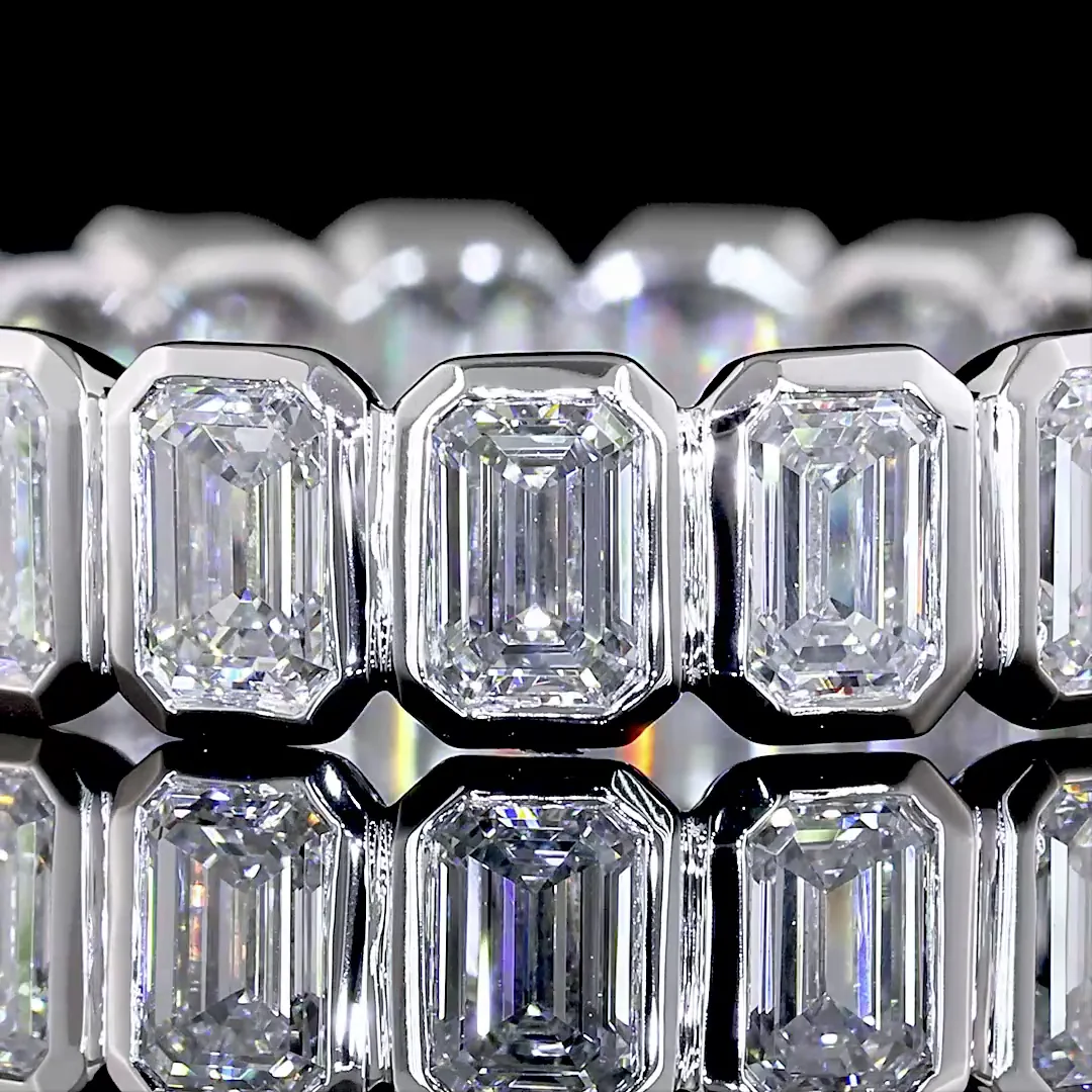 2.69 Cts 14k White Gold Emerald Shape Eternity Band Eternity Band - Image 3