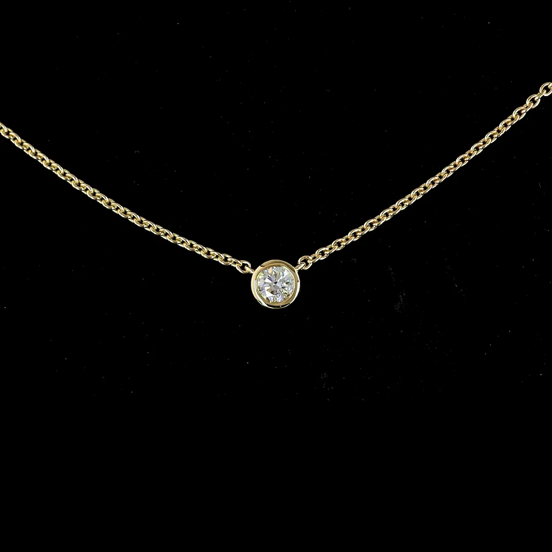 2.02 Cts 14k Yellow Gold Round Shape Station Necklace - Image 3