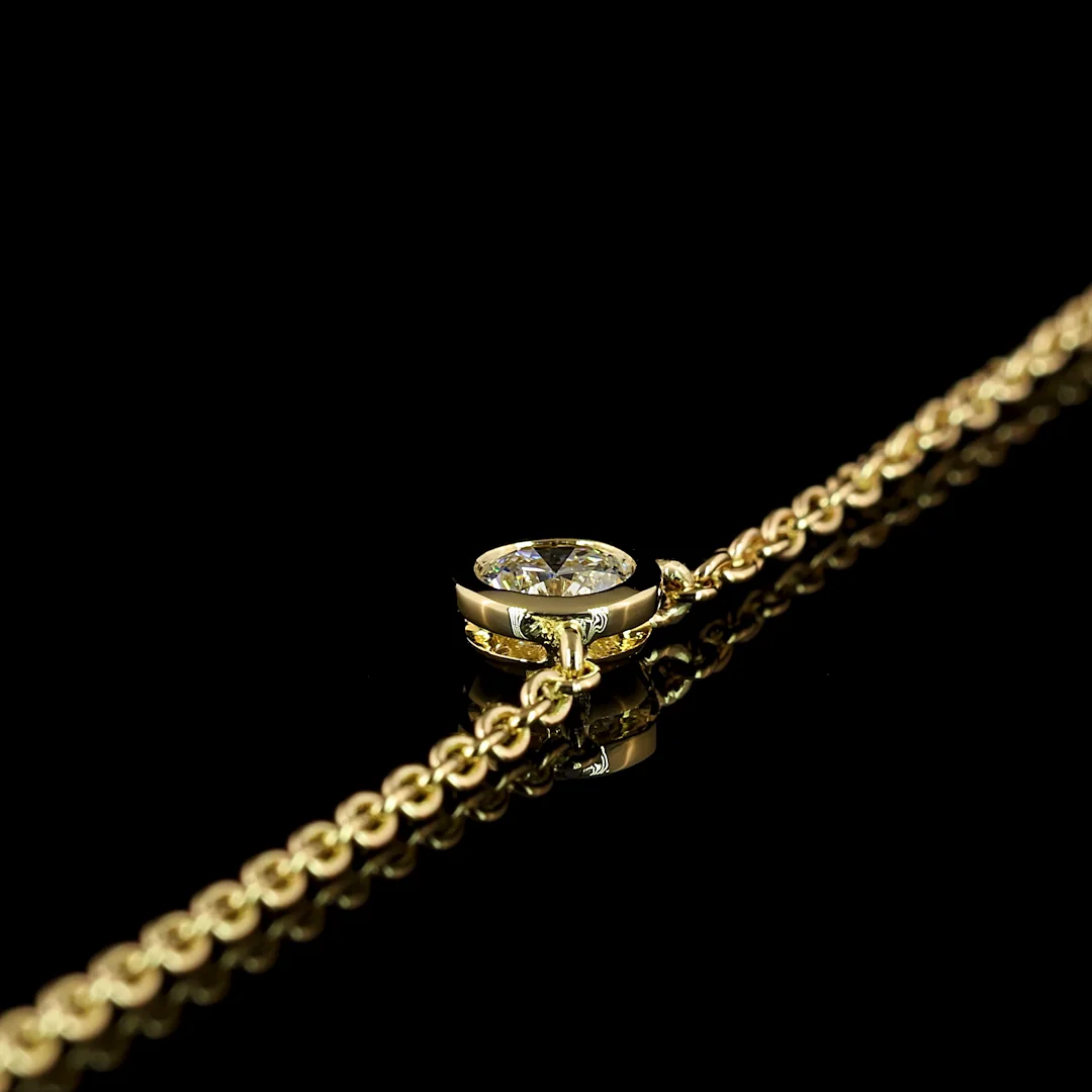 2.02 Cts 14k Yellow Gold Round Shape Station Necklace - Image 4