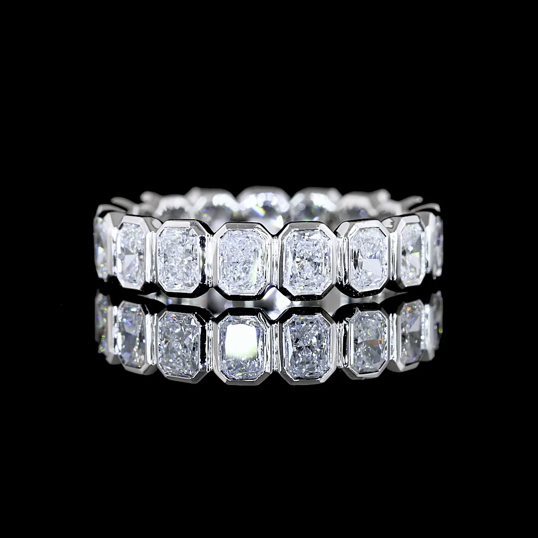 1.94 Cts Platinum Radiant Shape Eternity Band Eternity Band - Image 4