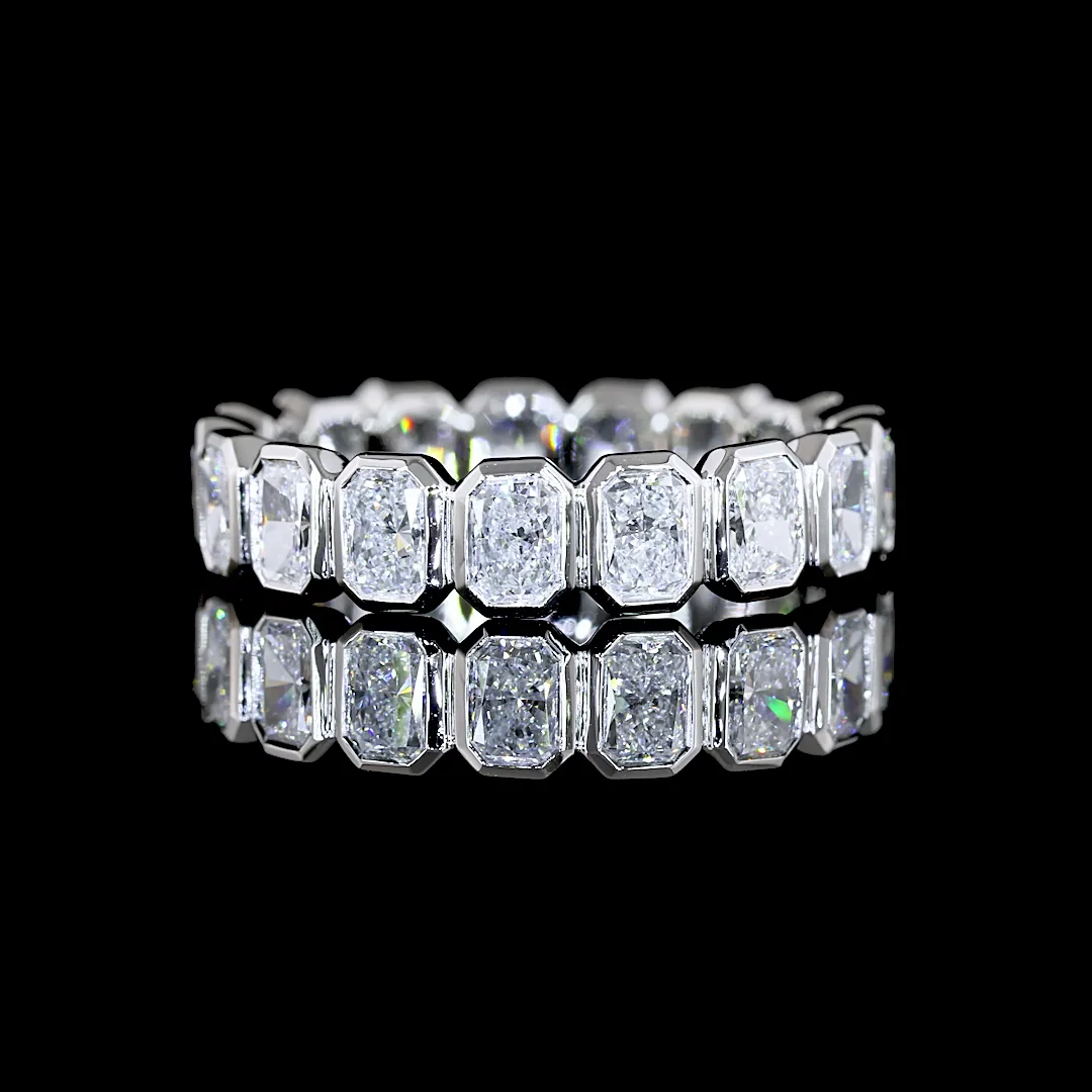 1.94 Cts Platinum Radiant Shape Eternity Band Eternity Band - Video