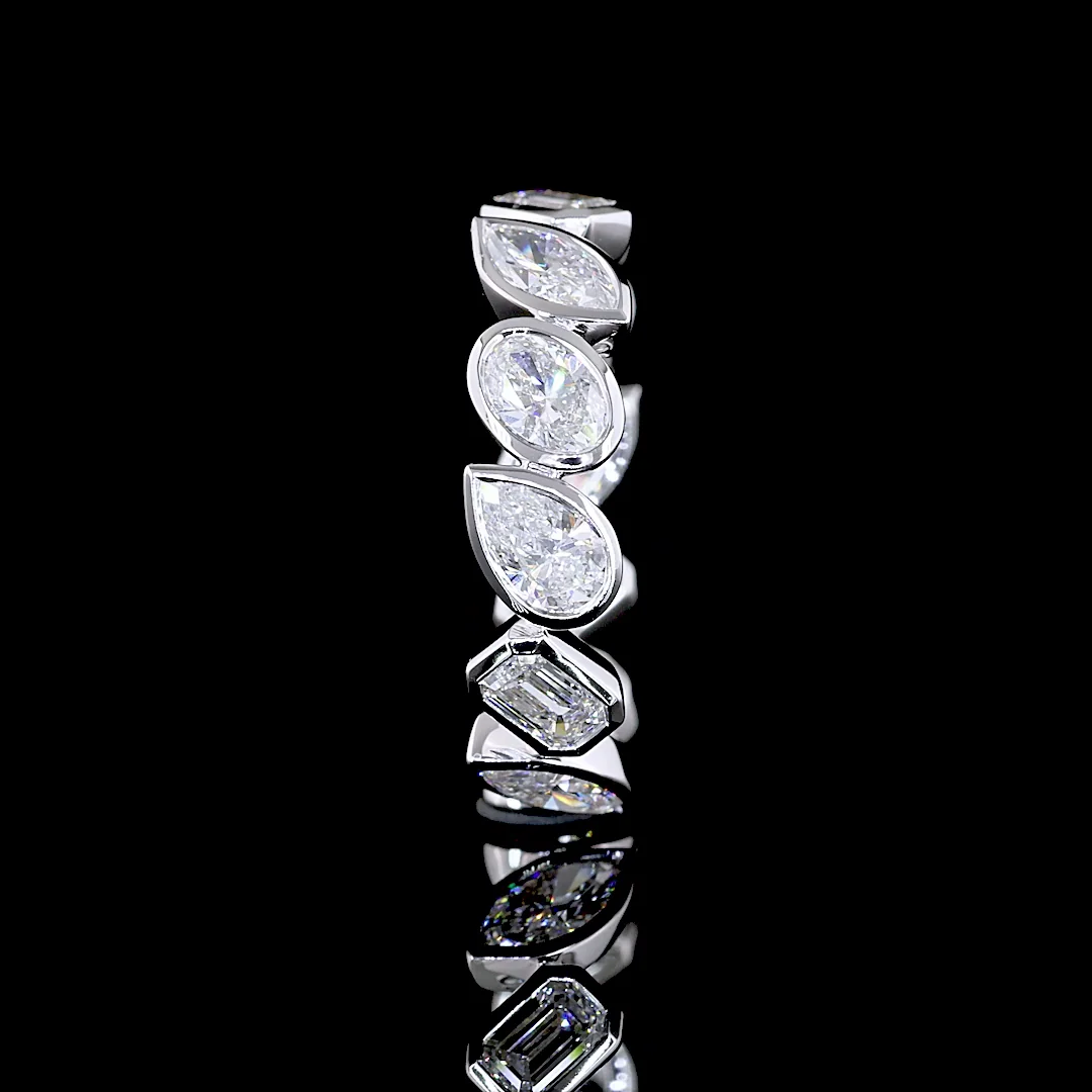 2.71 Cts 14k White Gold Mix Shape Eternity Band Eternity Band - Image 2