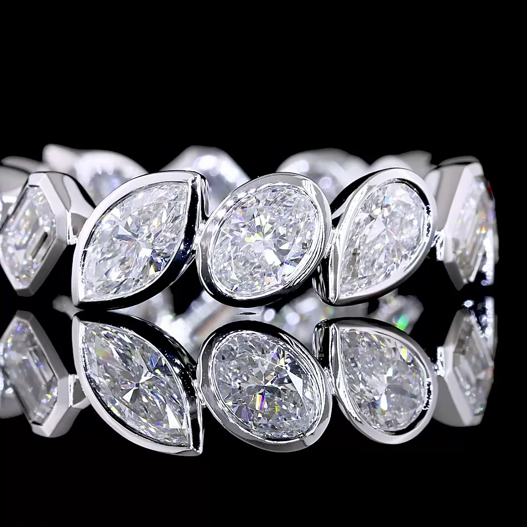 2.71 Cts 14k White Gold Mix Shape Eternity Band Eternity Band - Image 3