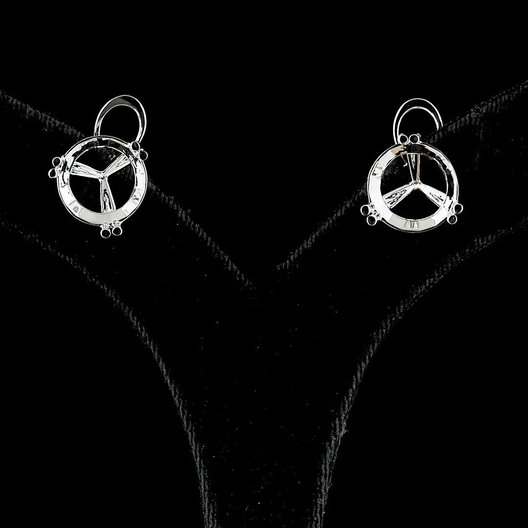 15.25 Cts 14k White Gold Round Shape Martini Earring - Video