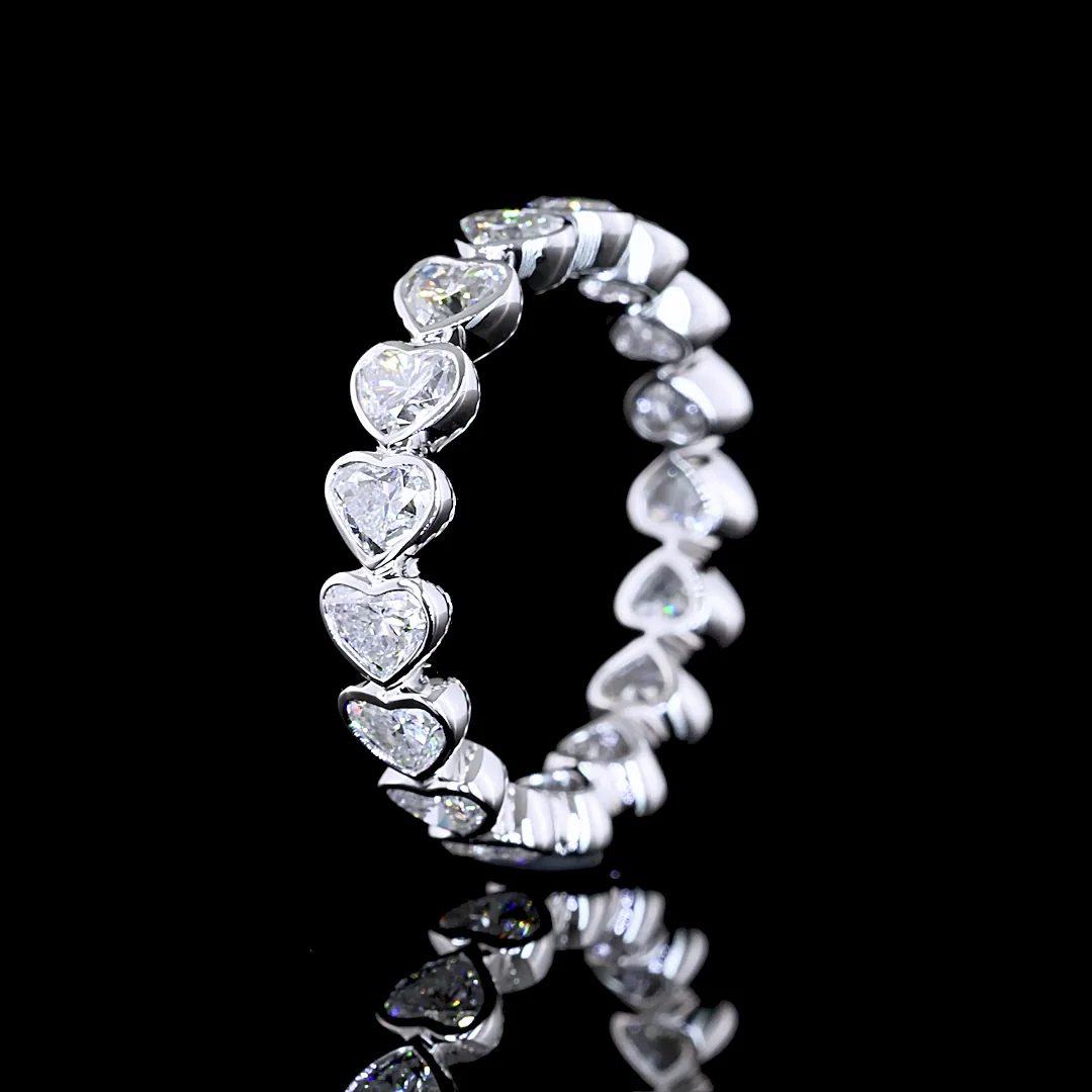 2.42 Cts 14k White Gold Heart Shape Eternity Band Eternity Band - Image 4