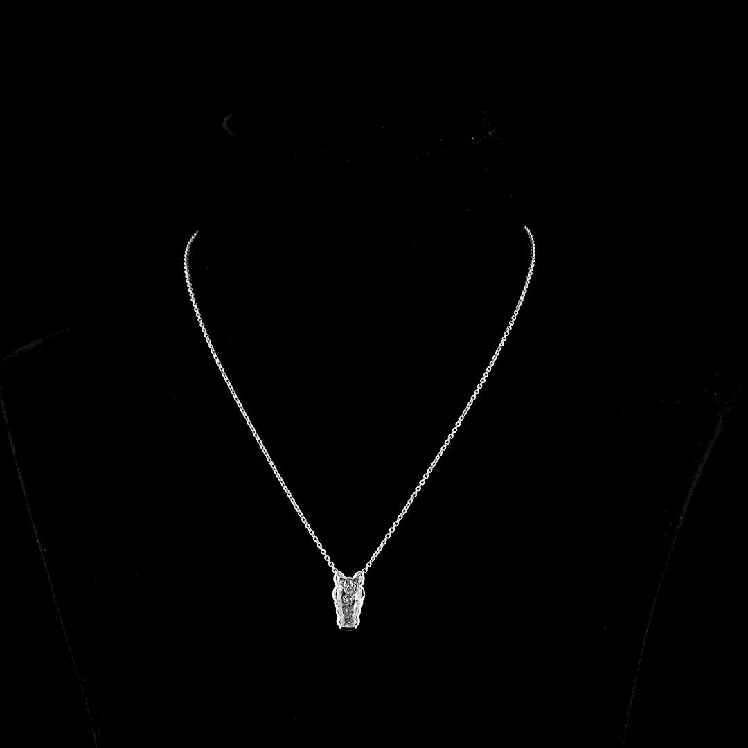 4.1 Cts 18k White Gold Horse Shape Symbol Pendant - Video