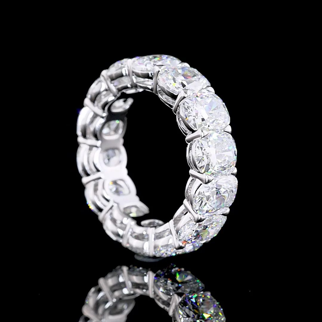 10.31 Cts 14k White Gold Cushion Brilliant Shape Eternity Band Eternity Band - Image 2