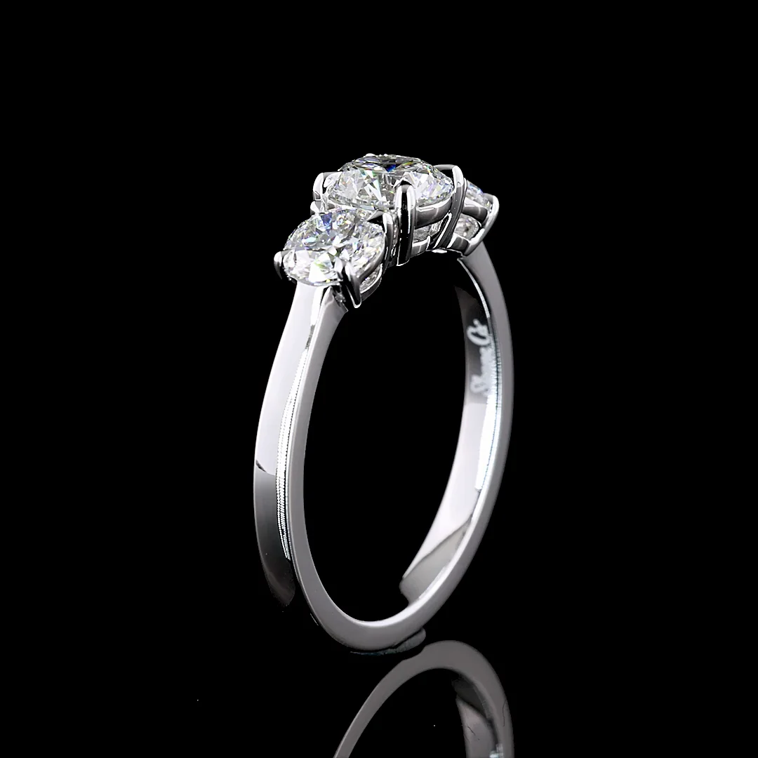 1.39 Cts 14k Yellow Gold Round Shape 3 Stones Ring - Image 4