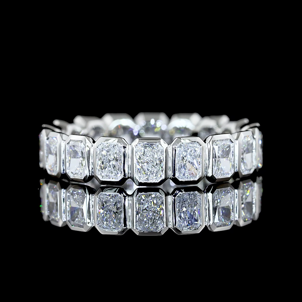 1.82 Cts Platinum Radiant Shape Eternity Band Eternity Band - Video