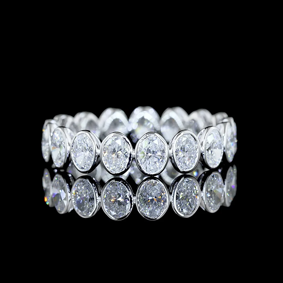 2.65 Cts 14k White Gold Oval Shape Eternity Band Eternity Band - Video