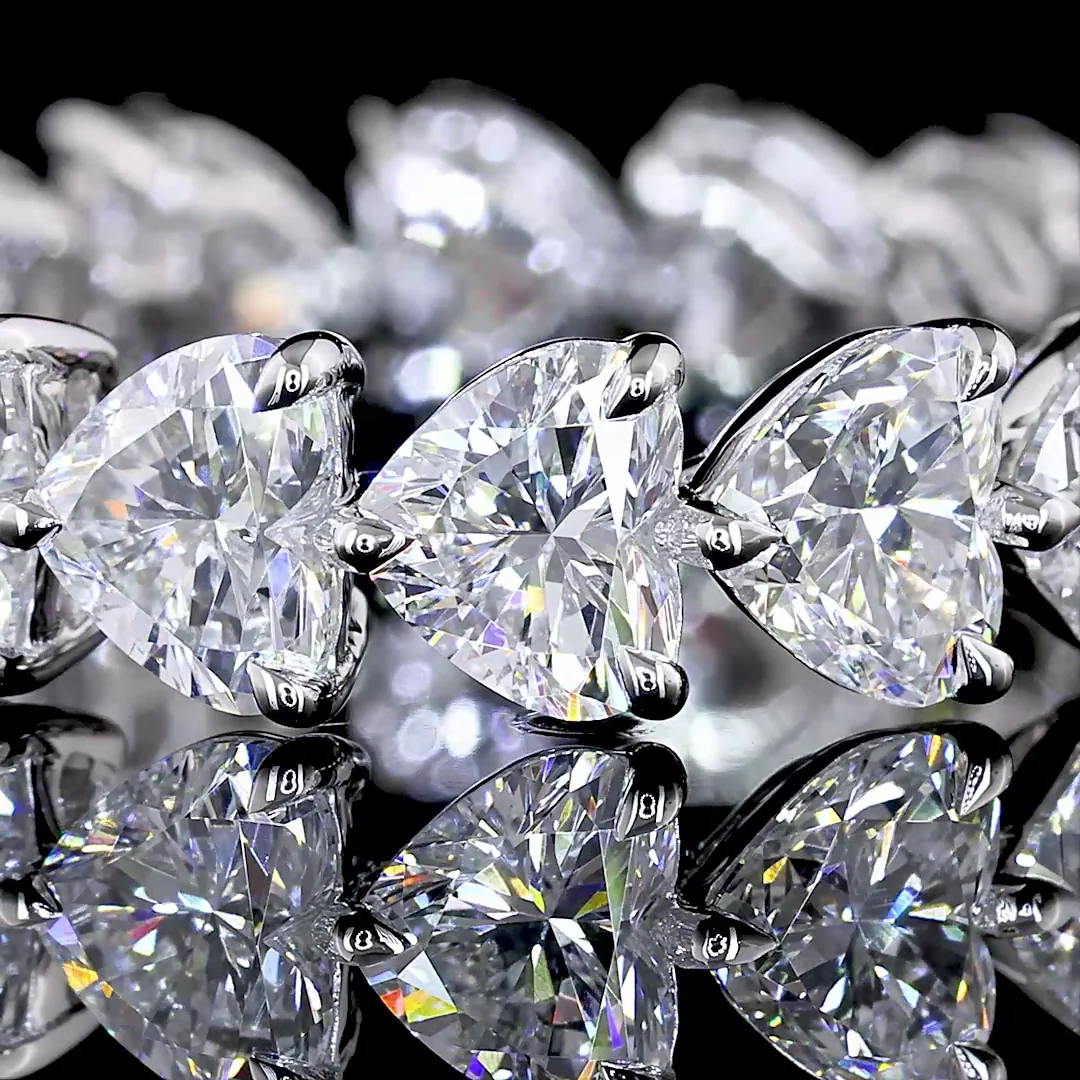 4.44 Cts 14k White Gold Heart Shape Eternity Band Eternity Band - Image 3