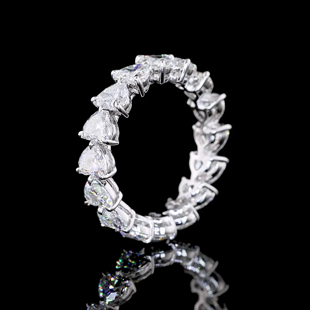 4.44 Cts 14k White Gold Heart Shape Eternity Band Eternity Band - Image 4