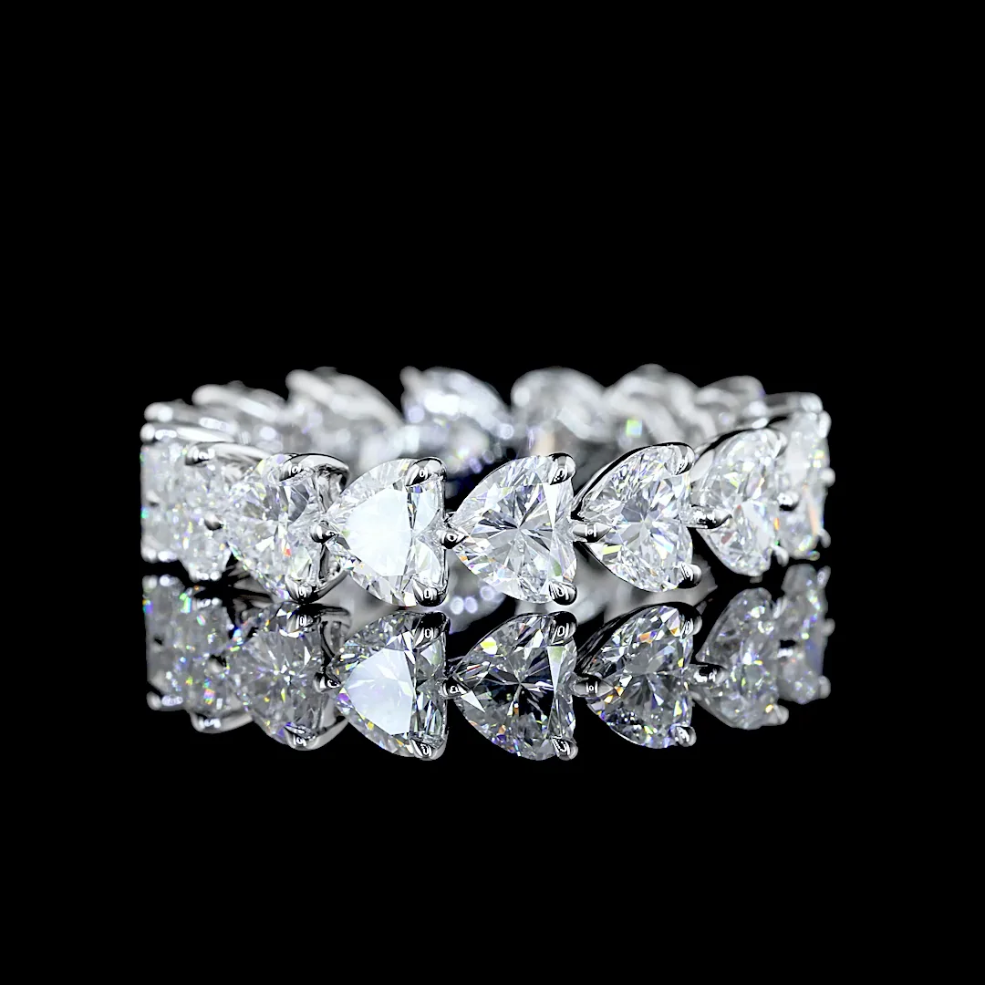 4.44 Cts 14k White Gold Heart Shape Eternity Band Eternity Band - Video