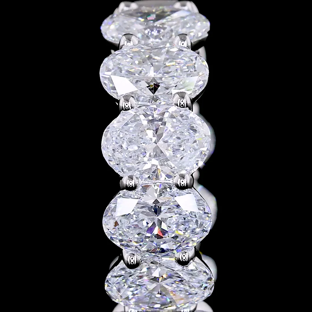 3.03 Cts 14k White Gold Oval Shape Huggies Earring - Image 2