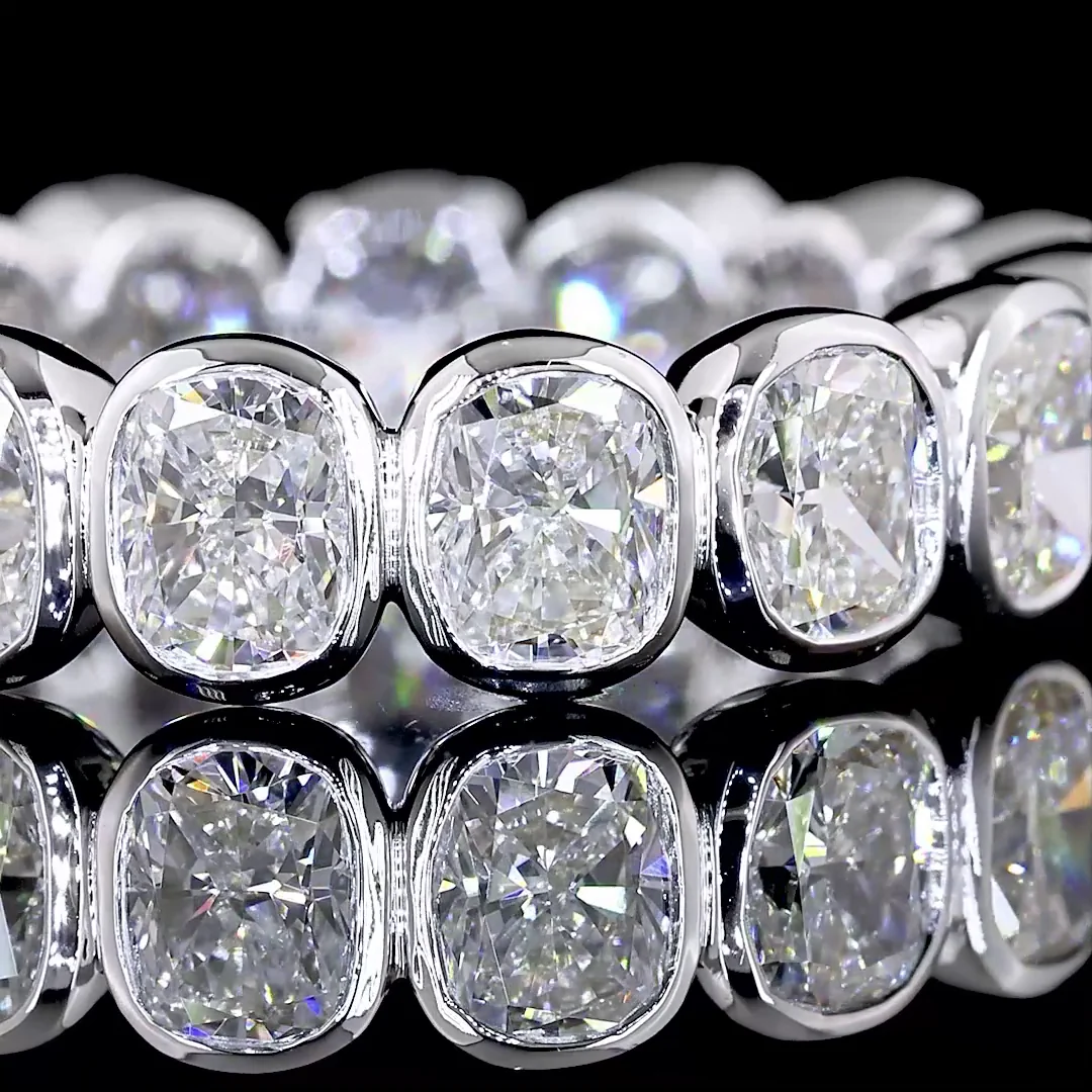 4.08 Cts 14k White Gold Cushion Brilliant Shape Eternity Band Eternity Band - Image 3