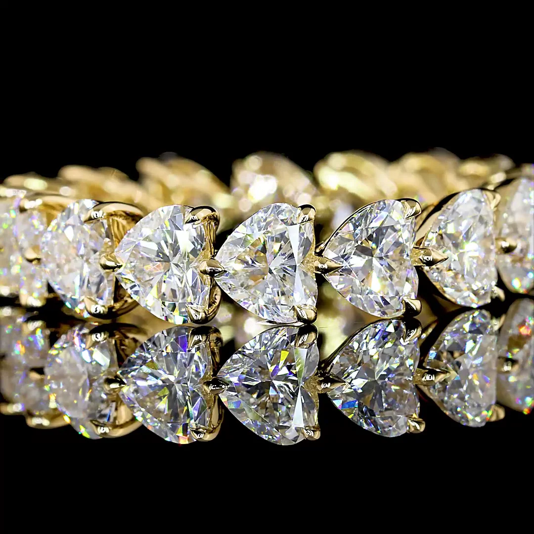 4.48 Cts 14k Yellow Gold Heart Shape Eternity Band Eternity Band - Image 3